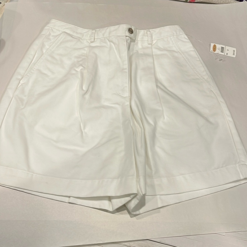 NWT Talbots 100% cotton shorts 5" inseam pleated white